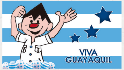 LONA DECORATIVA 50X100 CM - VIVA GUAYAQUIL CON JUAN PUEBLO