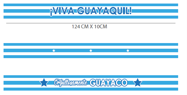 CINTAS ADHESIVAS VIVA GUAYAQUIL 124X10 CM - X 3UNDS.