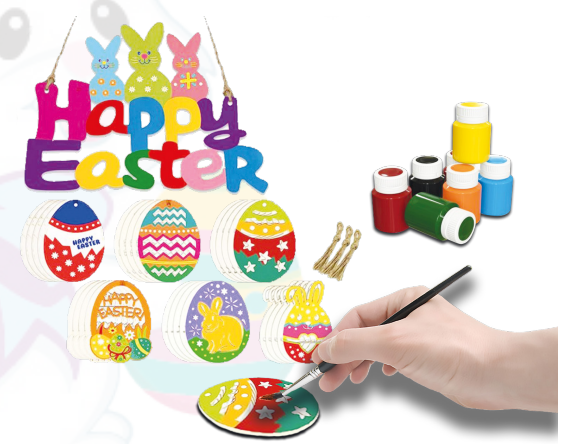 COMBO PAINT - HAPPY EASTER CONEJO Y HUEVOS DE PASCUA