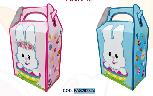 [PAS202324] CAJA SORPRESA - CONEJO ROSADO / CELESTE X12 UNDS.
