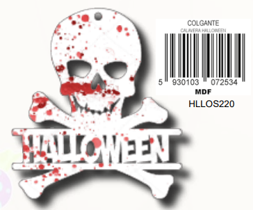 [HLLOS220M] COLGANTE MDF - CALAVERA HALLOWEEN