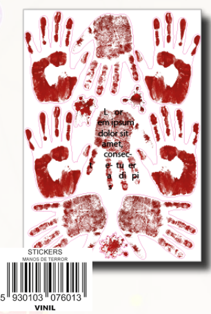 [HLLOS243] STICKER MANOS DE TERROR