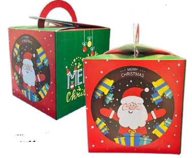 [NA20255] CAJA SORPRESA CUADRADA PAPA NOEL CON BRAZO ABIERTOS / FELIZ X2 UNDS.