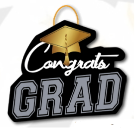 [GR20250] COLGANTE MDF 60 CM CONGRAST GRAD CON BIRRETE DORADO