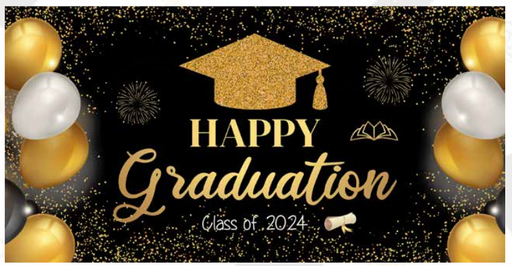 [GR20259] LONA DECORATIVA 50X100 CM HAPPY GRADUATION CLASS OF 2024