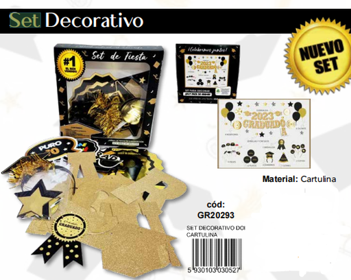 [GR20293] SET DECORATIVO DORADO - GRADUADO