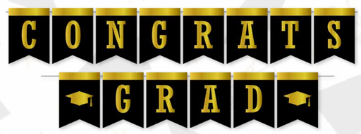 [GR20299] GUIRNALDA CARTULINA GRAD NEGRO / DORADO