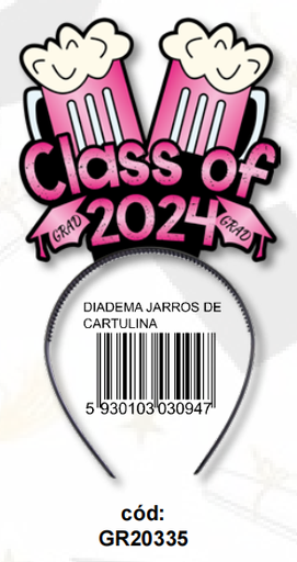 [GR20335] DIADEMA - JARROS DE CERVEZA CLASS OF 2026 / ROSA NEON X1