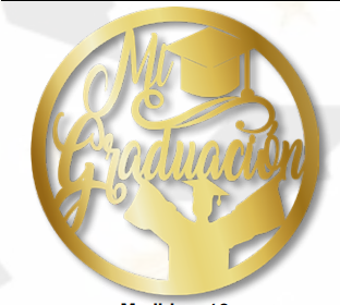 [GR20362] ARO DE MADERA 60 CM LAM. DORADO - MI GRADUACION CON GRADUADO