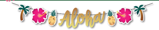 [CNV24D019] GUIRNALDA COUCHE ALOHA CON PALMERA, FLOR Y PIÑA