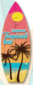 [CNV24D046] AFICHE KRAFT 60 CM - TABLA SUMMER TROPICAL BAR