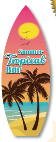 [CNV24D049] AFICHE KRAFT 60 CM - TABLA SUMMER TROPICAL BAR 2