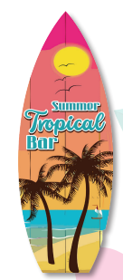 [CNV24D058] AFICHE PVC 60 CM - TABLA SUMMER TROPICAL BAR
