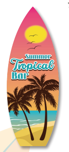[CNV24D061] AFICHE PVC 60 CM - TABLA SUMMER TROPICAL BAR 2