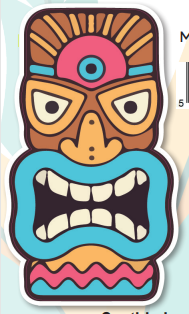 [CNV24D070] AFICHE MDF 90 CM - TIKI CON LABIOS CELESTE