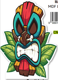 [CNV24D072] AFICHE MDF 90 CM - TIKI CON HUESO EN LA NARIZ