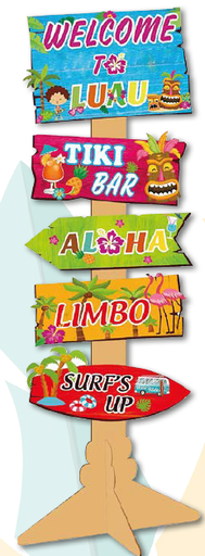 Señalética de bienvenida para decoración tropical