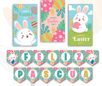 [FP24P75] KIT DE PARED - FELIZ PASCUA