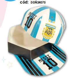 [DDÑ24075] CAJA GORRA DE CARTULINA - ARGENTINA X2 UNDS.