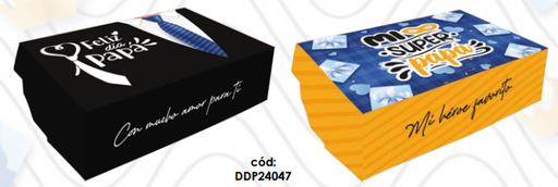 [DDP24047-A] CAJA REGALO CON FRASE 21X14X6 CM - NEGRO / AMARILLO 2 XUNDS