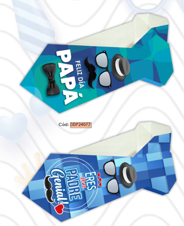 [DDP24077] CAJA CORBATA CARTULINA 26X11X6 CM - FELIZ DIA PAPÁ / ERES UN PADRE GENIAL X2 UNDS