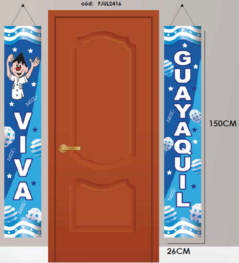 [FJUL2416] LONA DECORATIVA 150X26 CM - VIVA GUAYAQUIL X2 PZAS