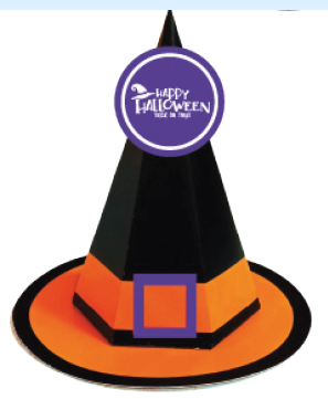 [HLW0024] CAJAS CARTULINA SOMBRERO DE BRUJA 21X12 CM - NARANJA X 2 UNDS