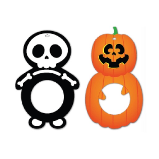 [HLW0028] PORTA ESFERA DE CARTULINA 30X19 CM - CALAVERA / CALABAZA