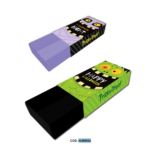 [HLW0056] CAJA CARTULINA RECTANGULAR PARA DETALLES - HALLOWEEN LILA / VERDE X2 UNDS