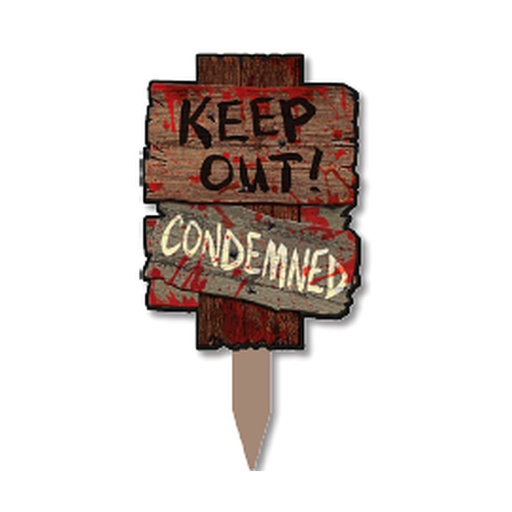 [HLLOS153P] ESTACA PVC 60 CM - KEEP OUT CONDEMNED