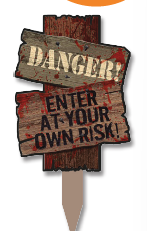 [HLLOS154P] ESTACA PVC 60 CM - DANGER: ENTER AT YOUR OWN RISK