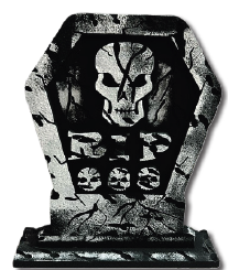 [HLW0068A] TUMBAS DE 40 CM ESPUMAFLEX - RIP CALAVERA / OSCURO MOD A