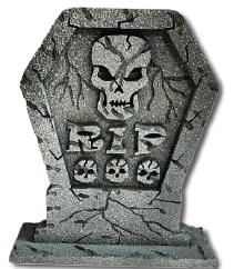 [HLW0068B] TUMBAS DE 40 CM ESPUMAFLEX - RIP CALAVERA / CLARO MOD B