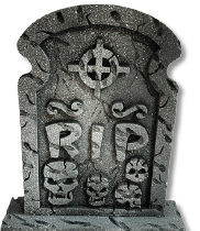 [HLW0064B] TUMBAS DE 40 CM ESPUMAFLEX - RIP 4 CALAVERA / CLARO MOD B