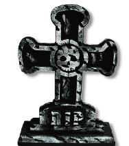 [HLW0066A] TUMBAS DE 40 CM ESPUMAFLEX - CRUZ RIP / OSCURO MOD A