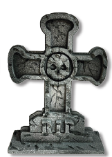 [HLW0066B] TUMBAS DE 40 CM ESPUMAFLEX - CRUZ RIP / CLARO MOD B