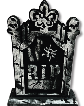 [HLW0067A] TUMBAS DE 40 CM ESPUMAFLEX - RIP ARAÑA / OSCURO MOD A