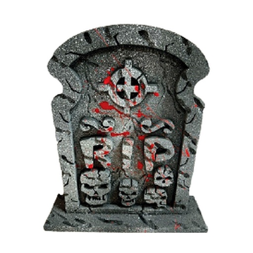 [HLW0064BSA] TUMBAS DE 40 CM ESPUMAFLEX - RIP 4 CALAVERA / SANGRIENTO MOD B