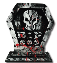 [HLW0068ASA] TUMBAS DE 40 CM ESPUMAFLEX - RIP CALAVERA / SANGRIENTO MOD A