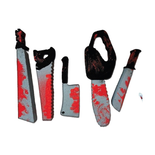 [HLW0071] JUEGO EN ESPUMAFLEX DE ARMAS HALLOWEEN X 5 PIEZAS
