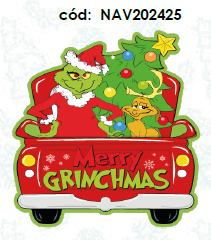 [NAV202425] COLGANTE PVC 47 CM IMPRESO AMBAS CARAS - MERRY GRINCHMAS