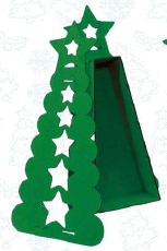 [NAV202482] CAJA MDF PARA VINO 45X22 CM PINT. VERDE - ARBOL DE NAVIDAD