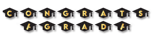 [GR25002] GUIRNALDA BIRRETE CONGRATS GRAD NEGRO / DORADO