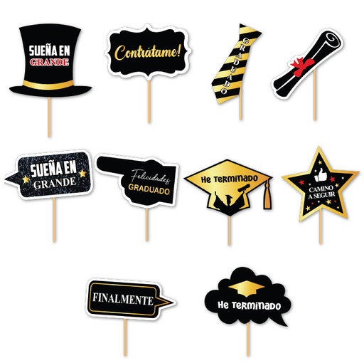 [GR25017] PROPS CARTULINA CONGRATS GRAD X 10 UNDS