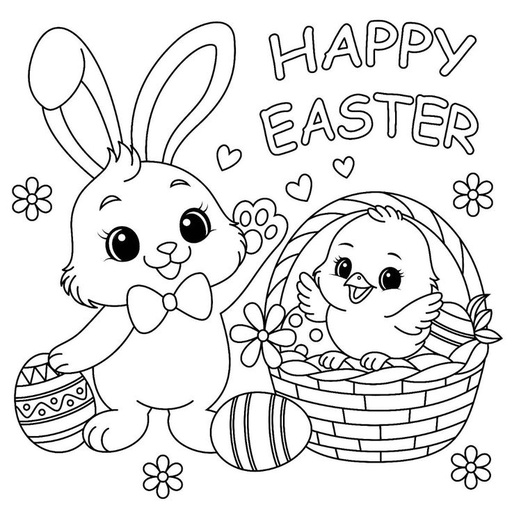 [PAS25LCPC] KIT PINTURA EN LIENZO 20x30 CM - HAPPY EASTER/ CONEJO CON POLLITO Y CANASTA