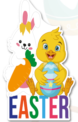 [PAS25A20-A] AFICHES 60 CM PVC - CONEJOS CON ZANAHORIA - EASTER