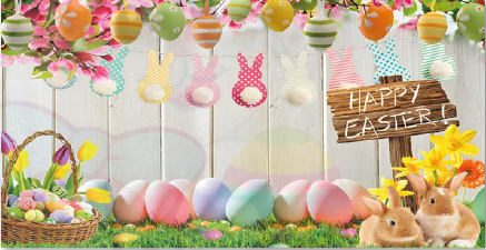 Lona decorativa Happy Easter color pastel