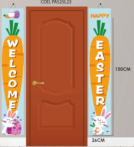 [PAS25L23] LONA DECORATIVA 26X150 CM - WELCOME EASTER- ZANAHORIA X2 PIEZAS