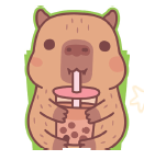 [DDÑ25C21] CAJA 11X11CM CON RELIEVE - CAPIBARA CON VASO Y SORBETE