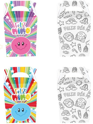 [DDÑ25SC47] CAJA SORPRESA PARA PINTAR X12 UNDS - CARITA FELIZ - ROSA / CELESTE